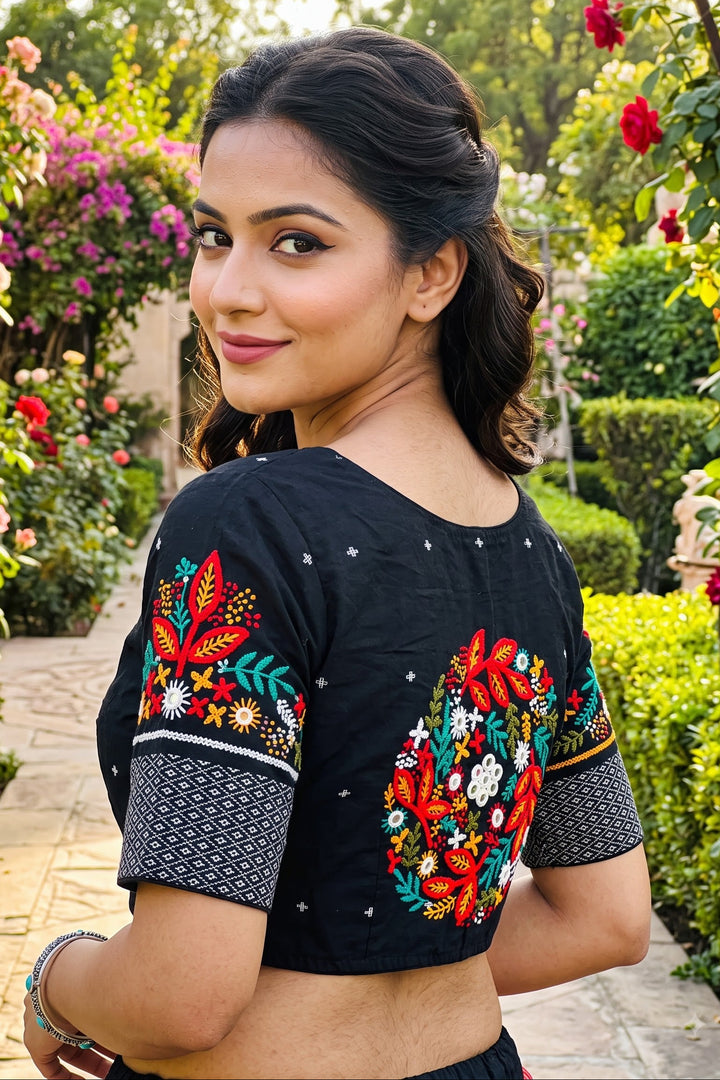 Aarohi Floral Glam Cotton  Blouse