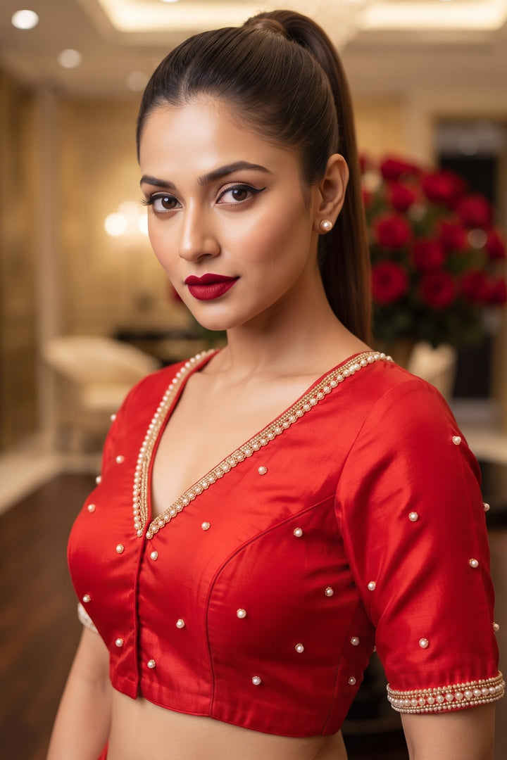 Heart Stealer Designer Blouse With Pearl beads