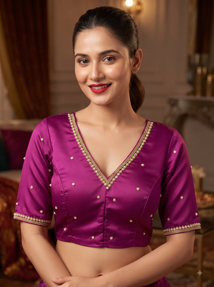 Heart Stealer Designer Blouse With Pearl beads