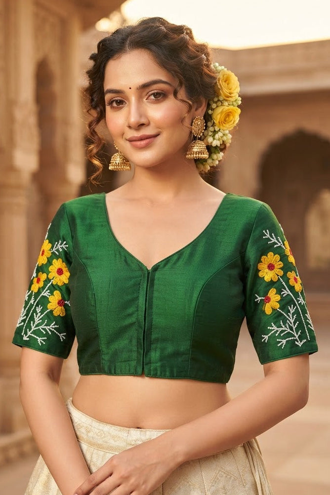 Daisy Enchant Vichitra Silk Blouse