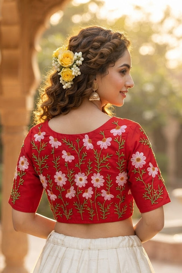 Daisy Enchant Vichitra Silk Blouse