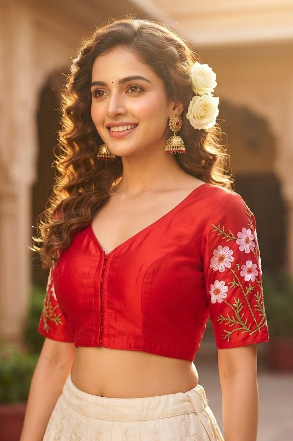 Daisy Enchant Vichitra Silk Blouse
