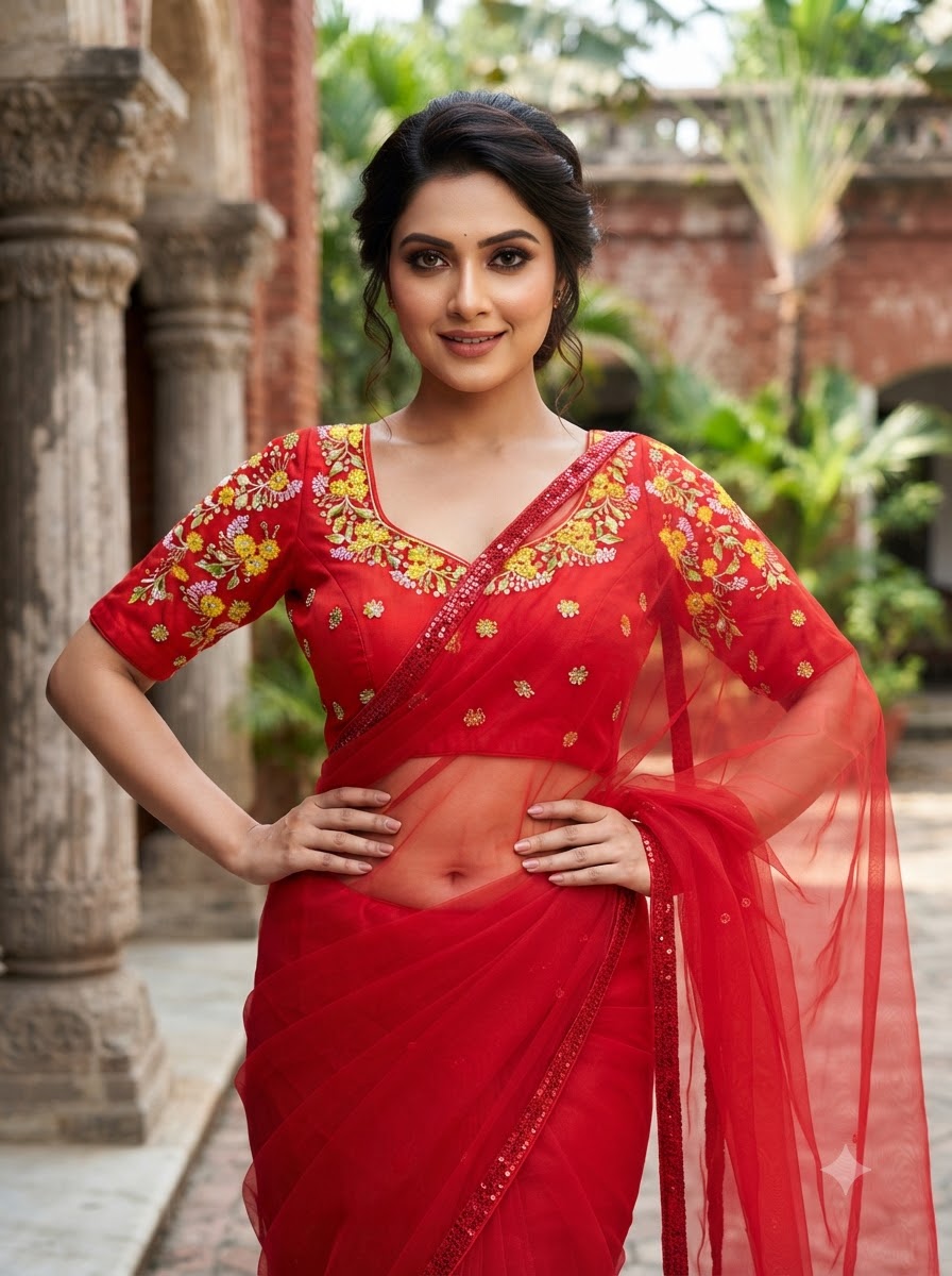 Swarna Saaz Designer Embroidery Vichitra Silk  Blouse