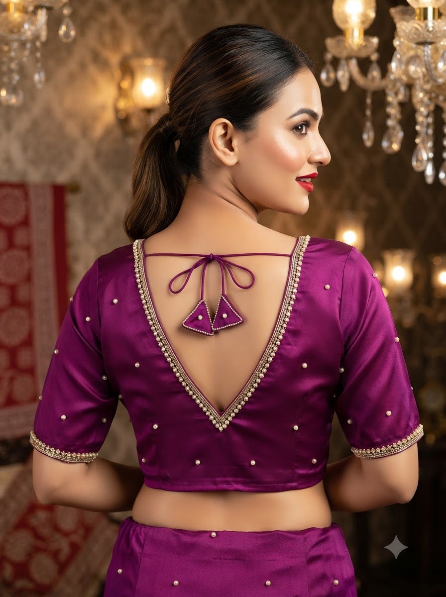 Heart Stealer Designer Blouse With Pearl beads