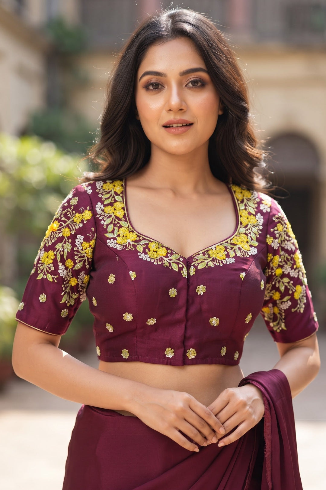 Swarna Saaz Designer Embroidery Vichitra Silk  Blouse