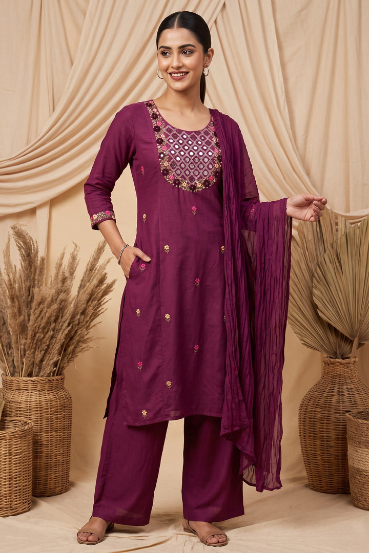The Desi Crush Cotton Kurti Set