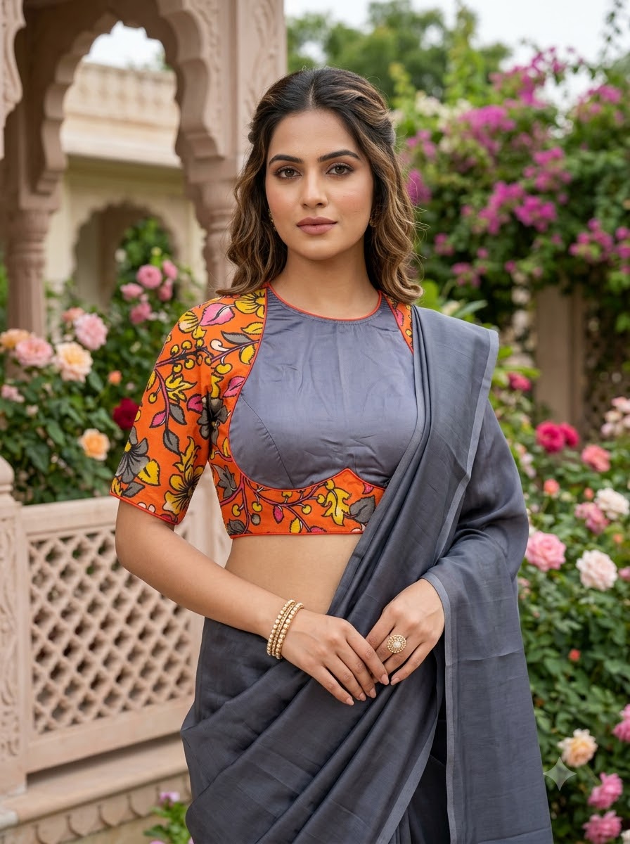 Floral Flex Kalamkari Blouse
