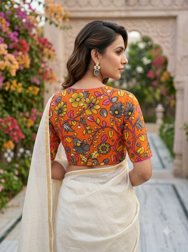 Floral Flex Kalamkari Blouse
