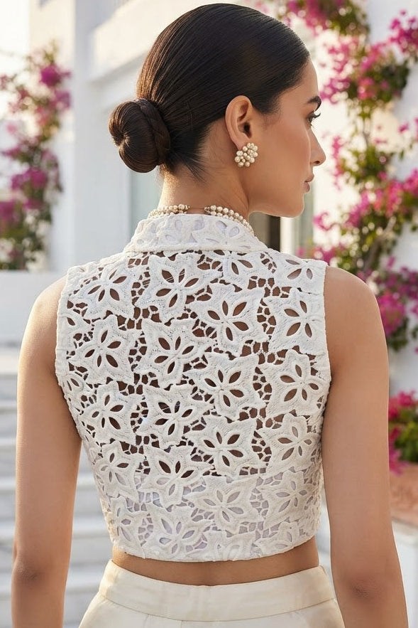 Camellia Bloom -Crochet  Blouse