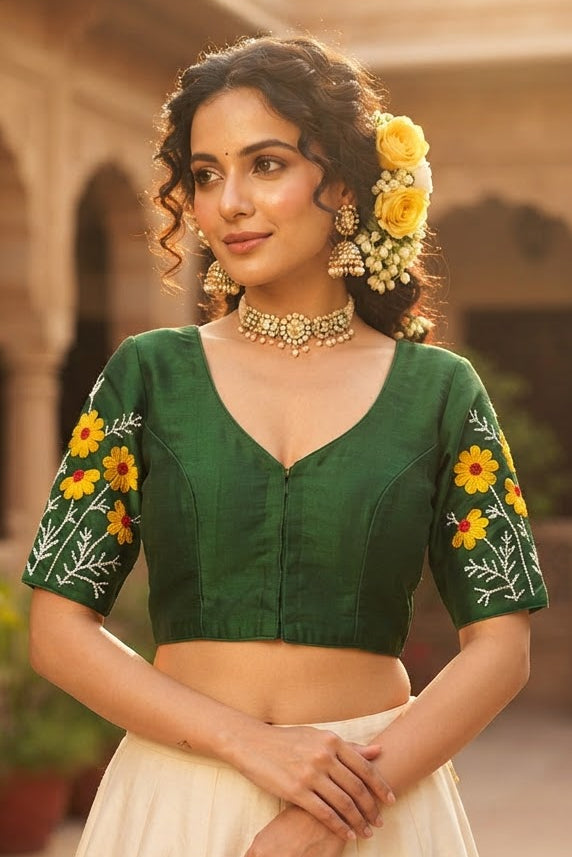 Daisy Enchant Vichitra Silk Blouse