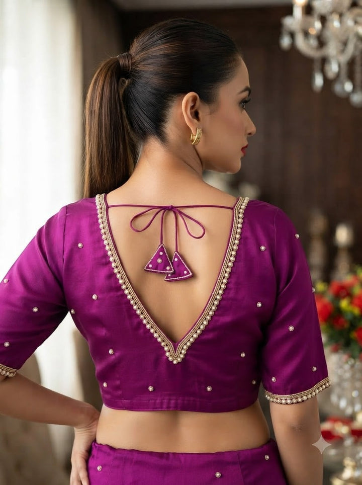 Heart Stealer Designer Blouse With Pearl beads