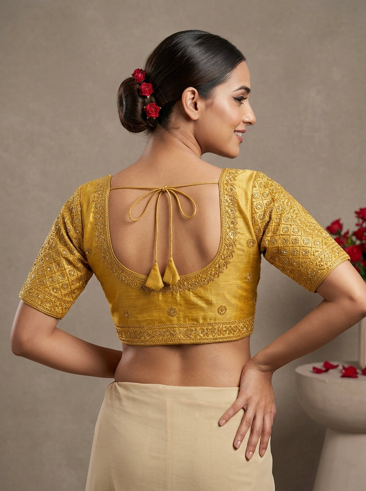 Golden Veena ( Silk Blouse)