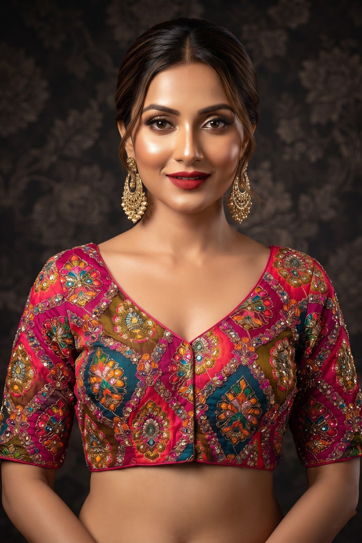 Dreams Become Design – Designer Zari & Sequins Crepe Blouse