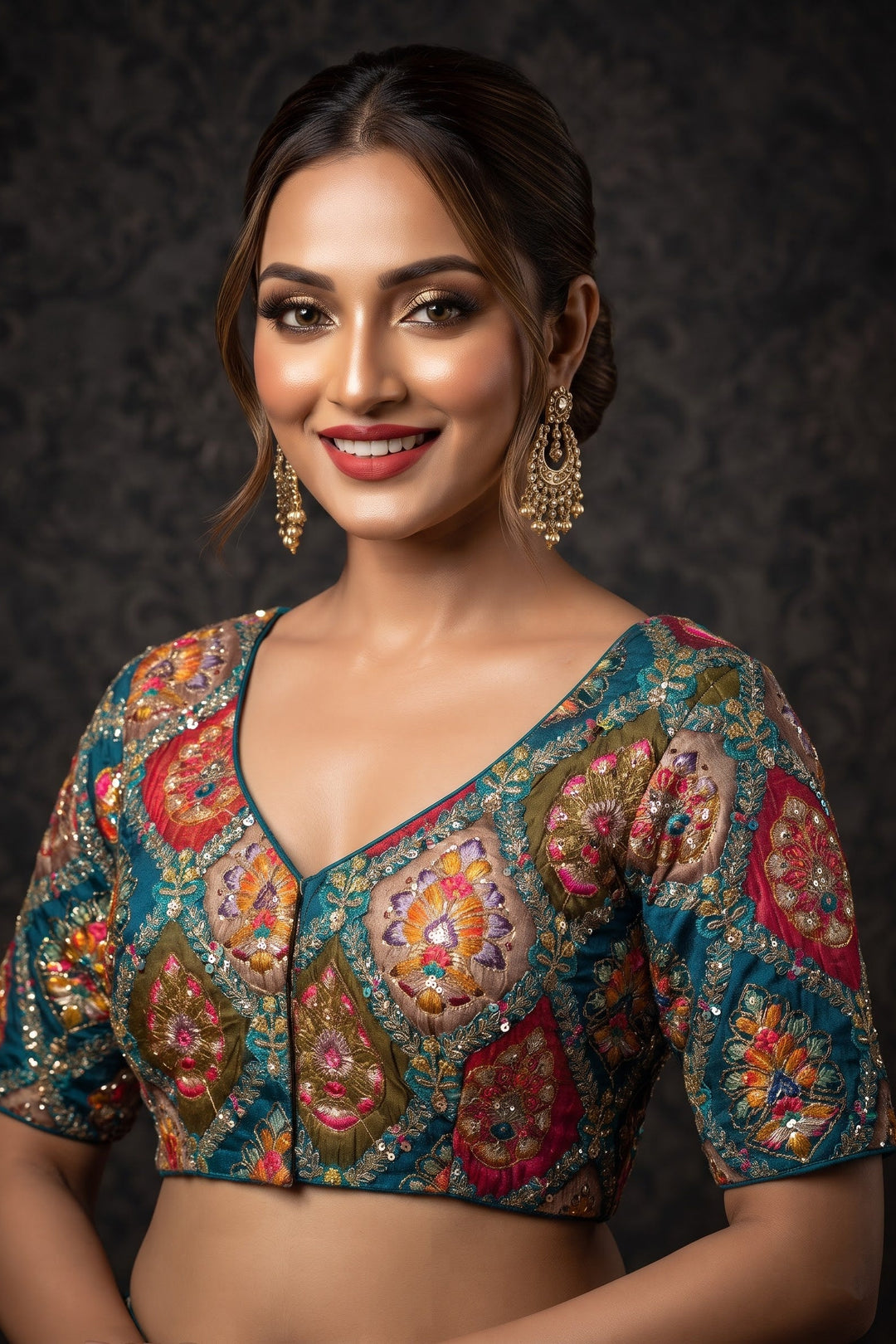 Dreams Become Design – Designer Zari & Sequins Crepe Blouse