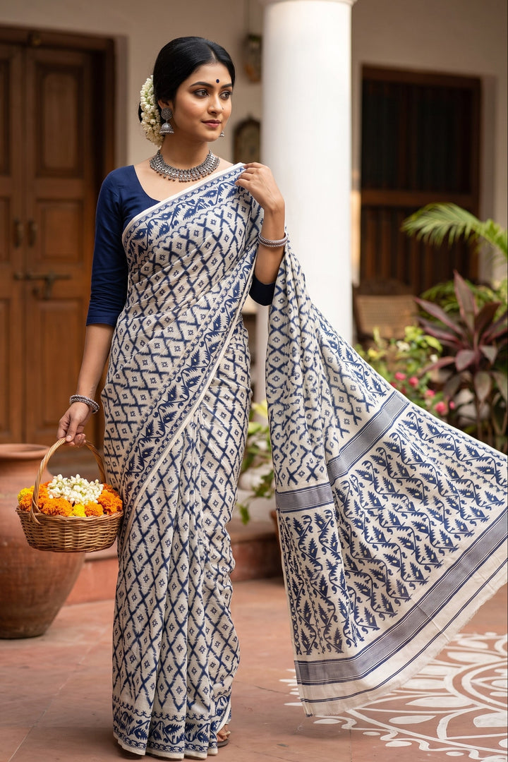 Neel Komol ( নীল কমল )Bengal Jamdani Saree