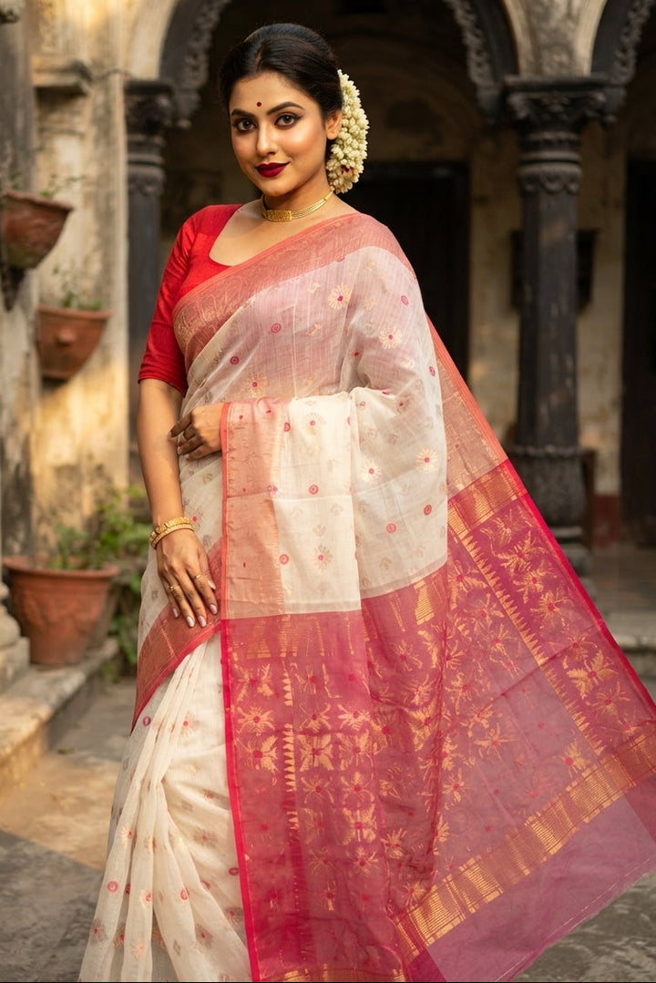 Bibhuti Dhakai Jamdani Saree