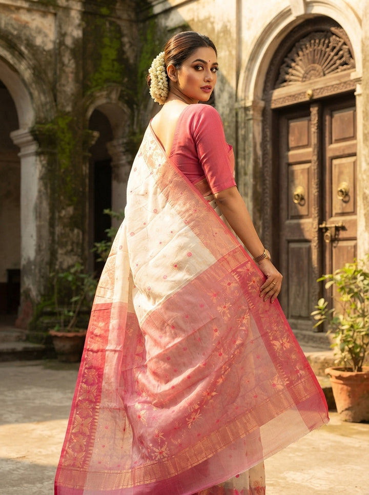 Bibhuti Dhakai Jamdani Saree