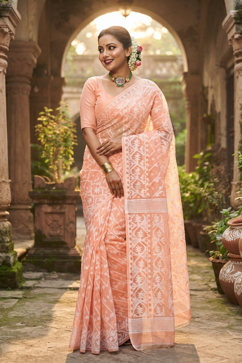 Amaro Porano Jaha Chay Dhakai Jamdani Saree