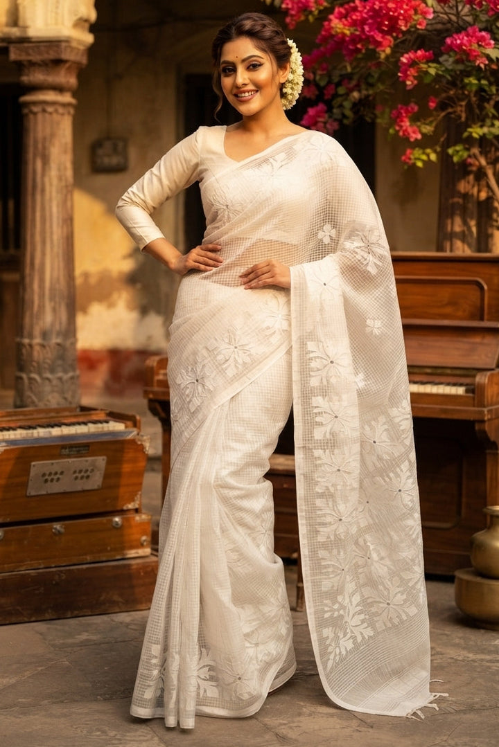 Shobder Kagoje Kota Applique Saree