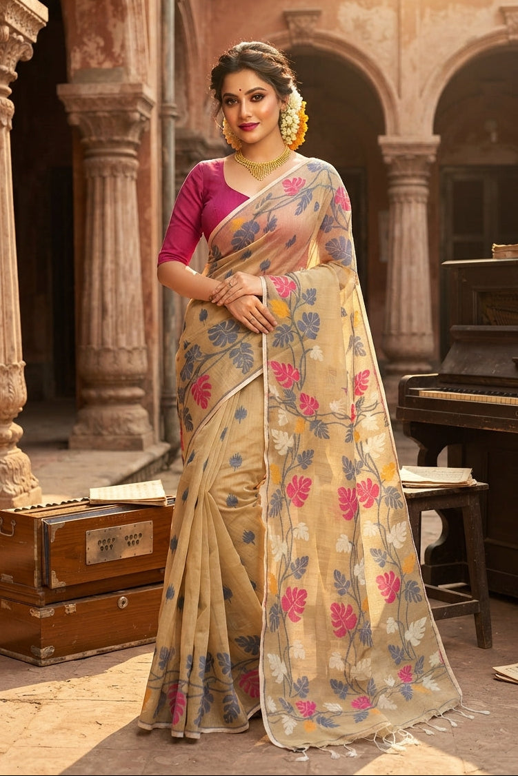 Moner Rong Dhakai Jamdani Saree