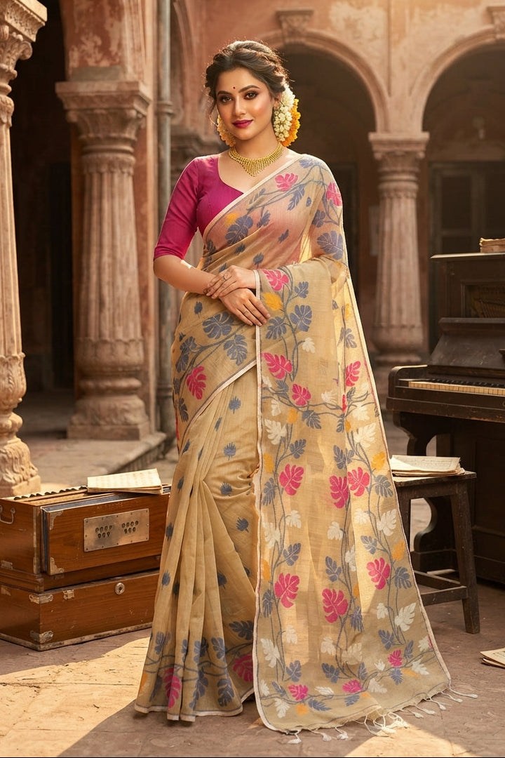 Moner Rong Dhakai Jamdani Saree