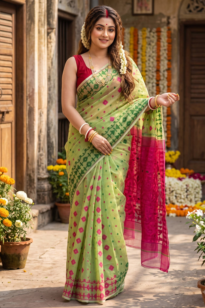 Arunima Ganga Jamuna Dhakai Jamdani Saree