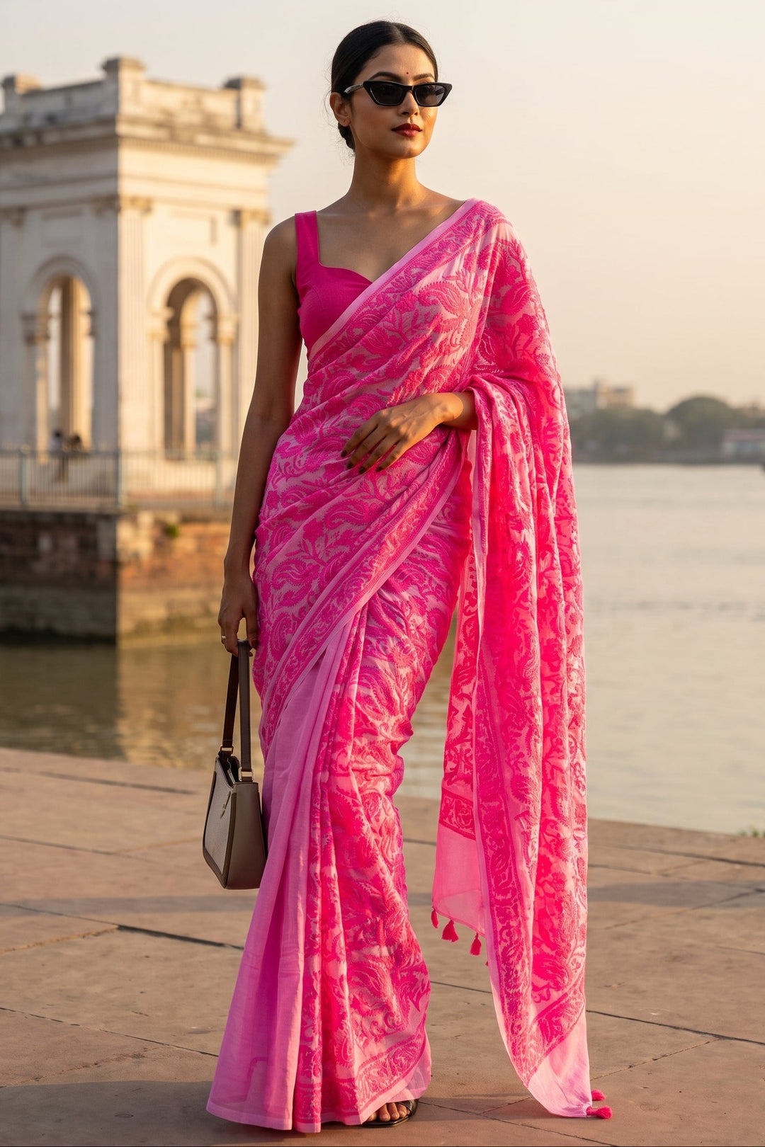Petals & Paisley Mul Cotton Saree