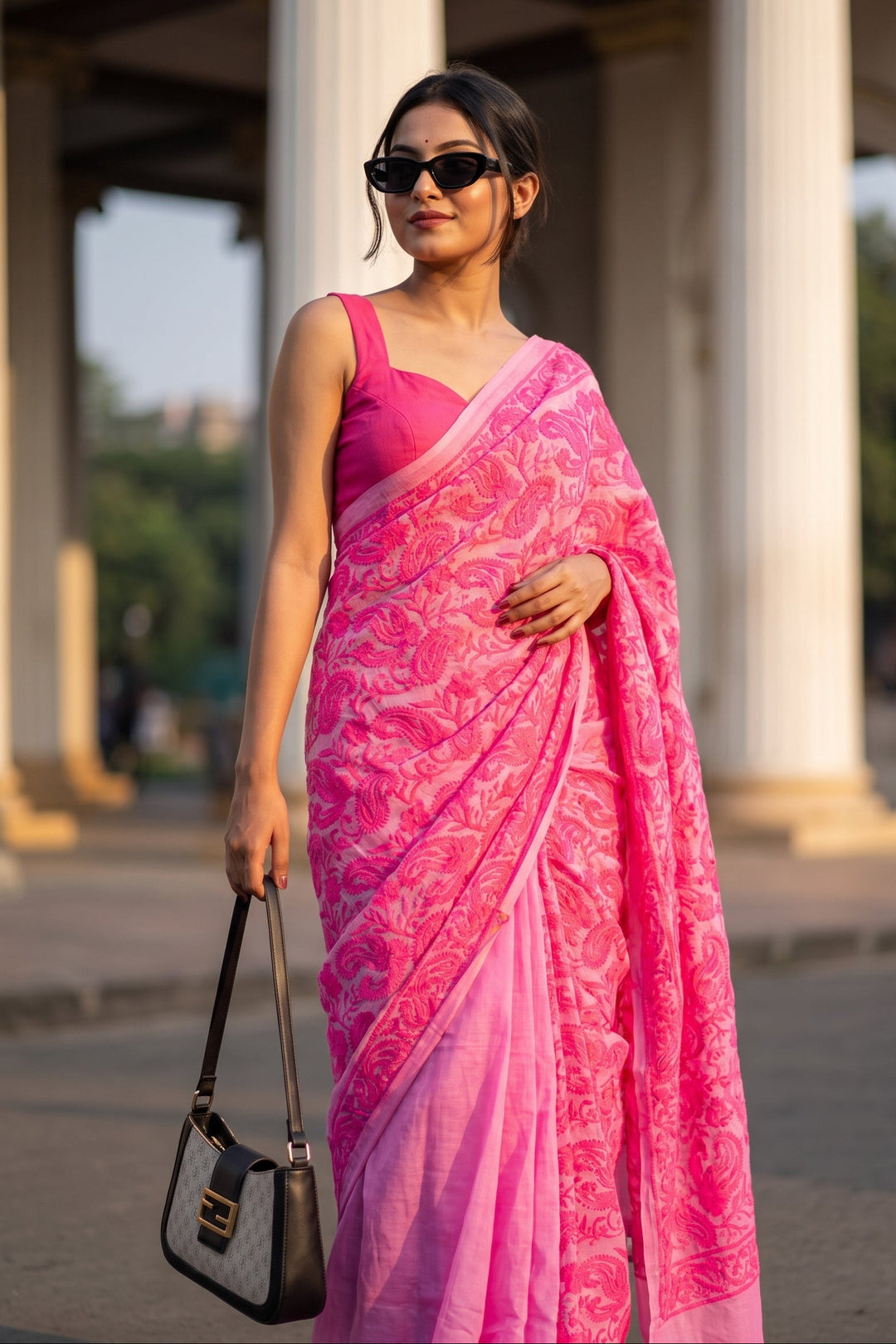 Petals & Paisley Mul Cotton Saree