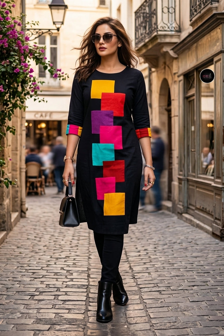 True Nature - Sustainable Multicolor Patch work Kurti
