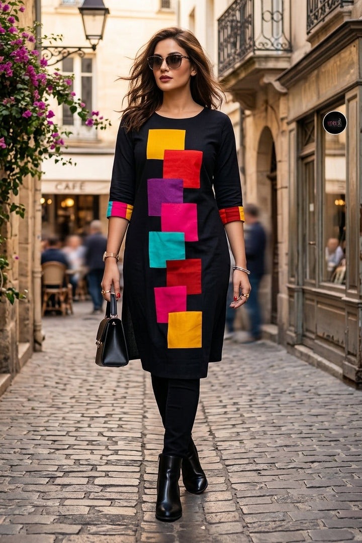 True Nature - Sustainable Multicolor Patch work Kurti