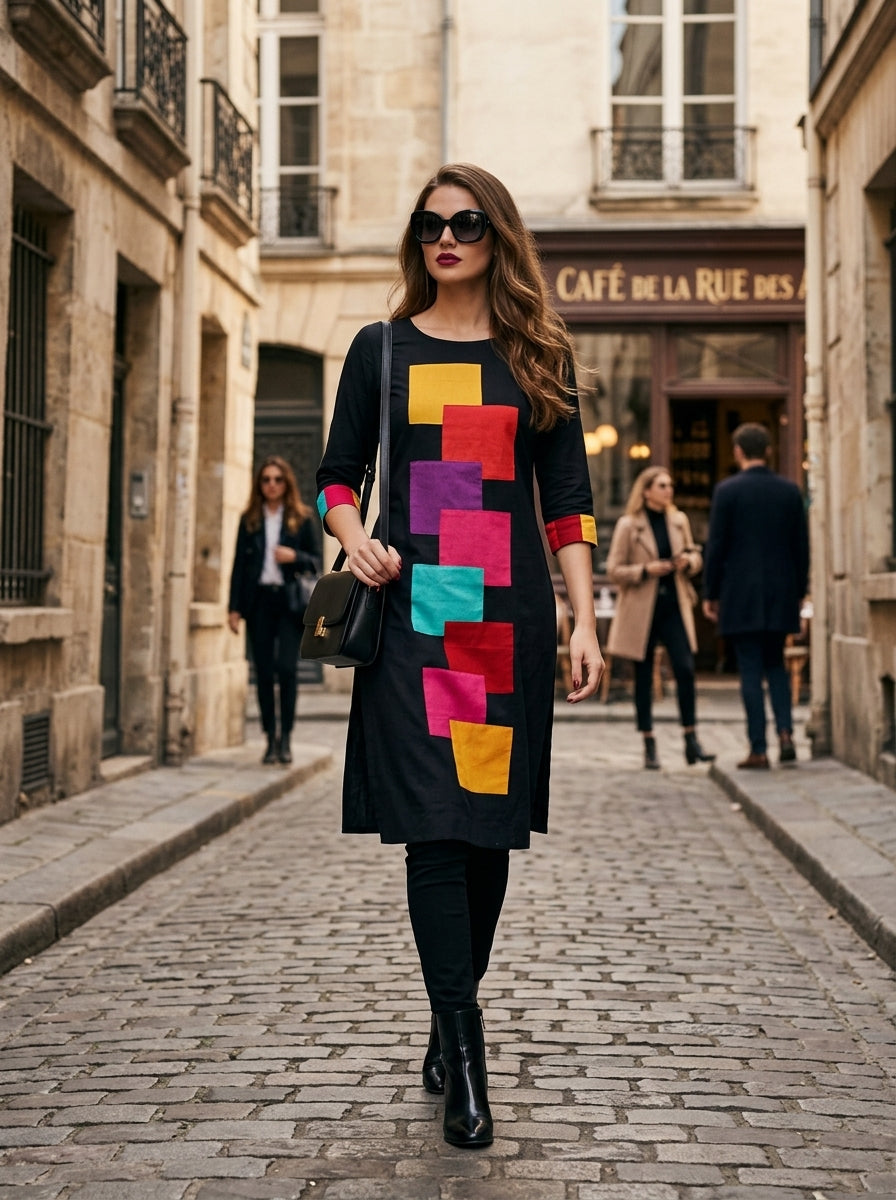 True Nature - Sustainable Multicolor Patch work Kurti