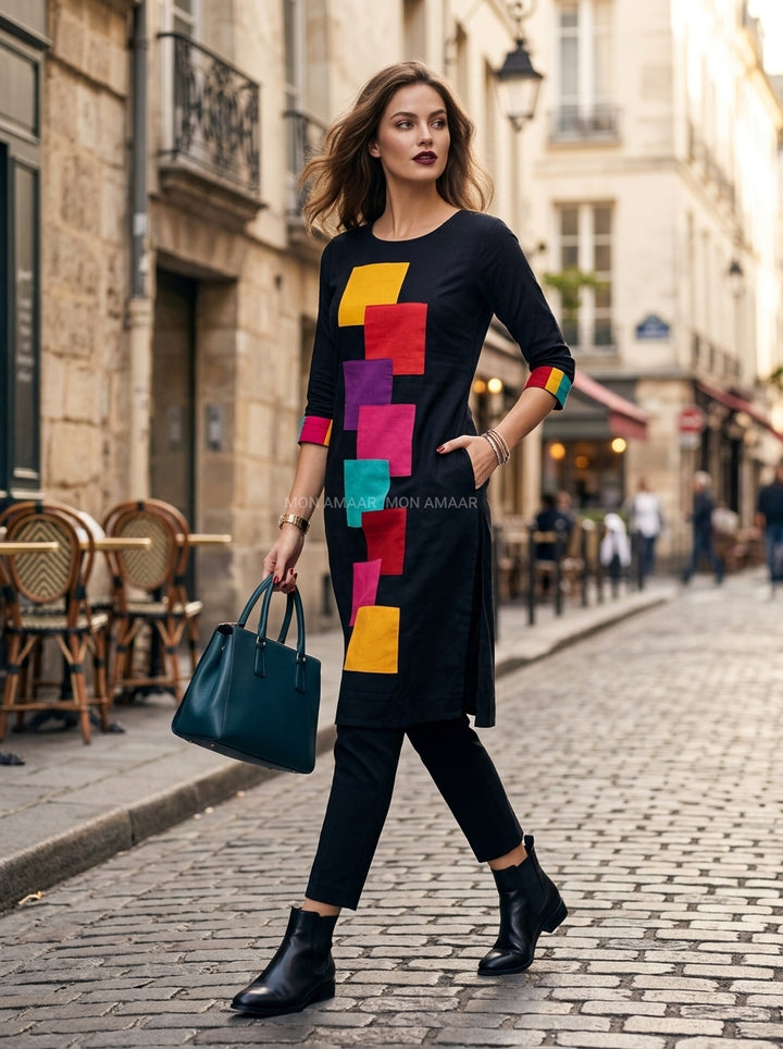 True Nature - Sustainable Multicolor Patch work Kurti