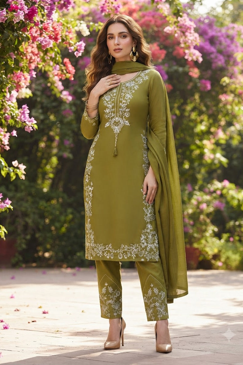Pretty Petal Cotton Kurti Set