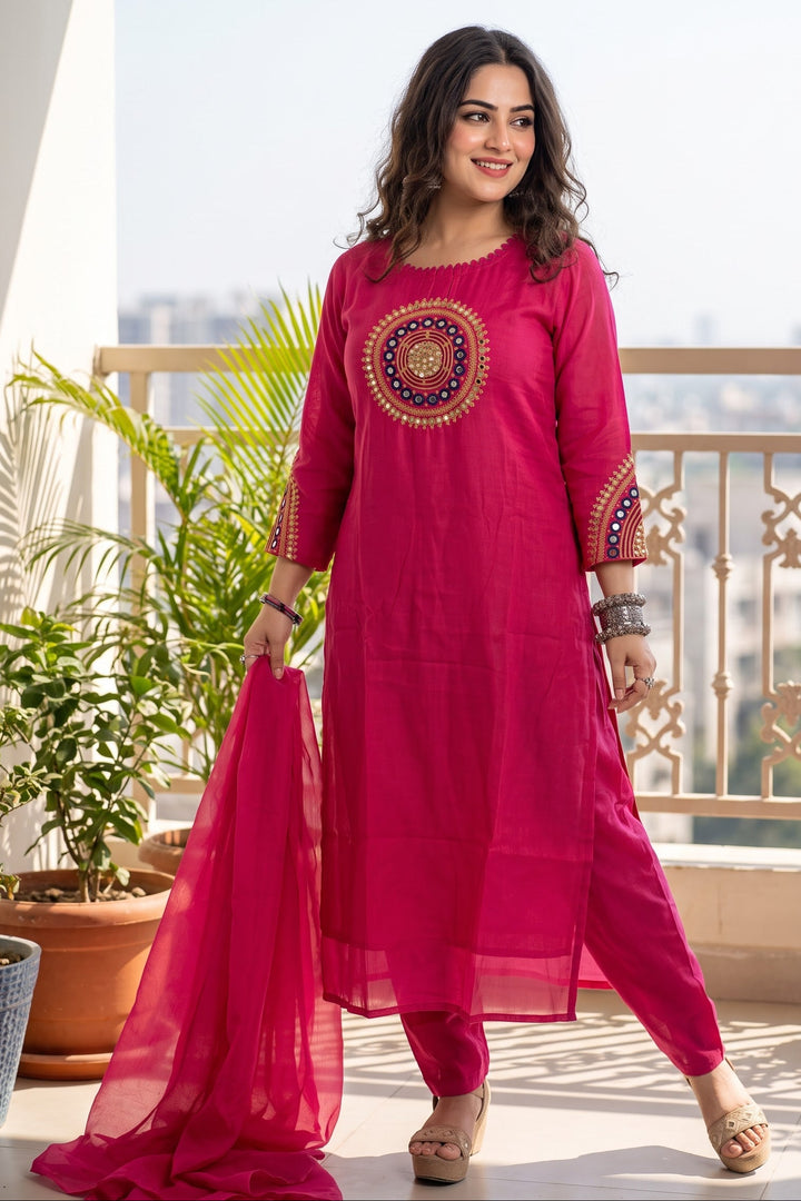 Sky Serenity Cotton Kurti Set