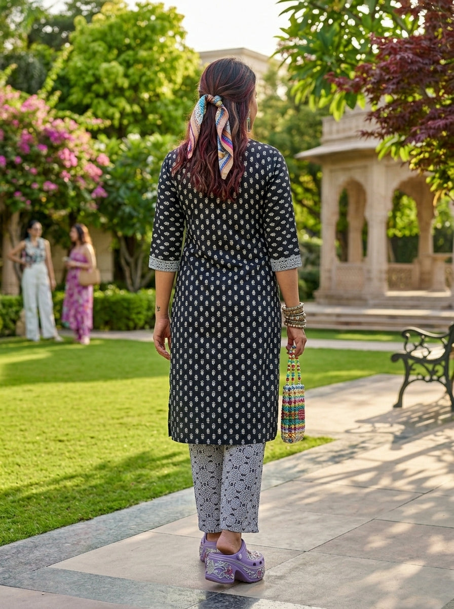 Aura Fit Cotton  Kurti Set