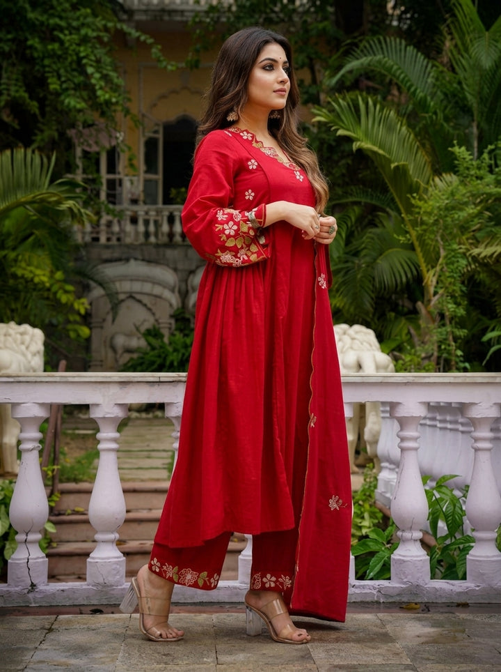 Mystic Aura Chanderi Silk Kurti Set