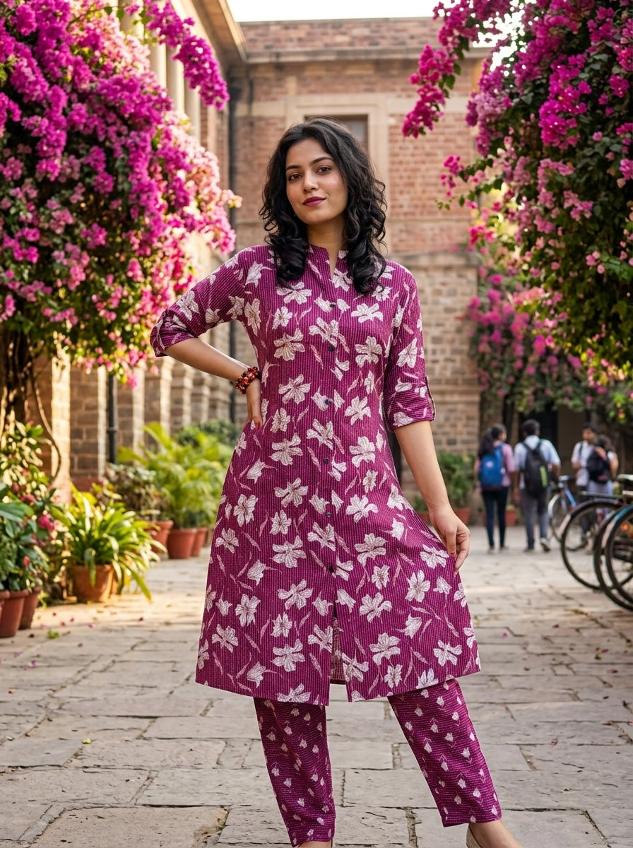 Style With Comfy-Kantha Cotton Coord Set