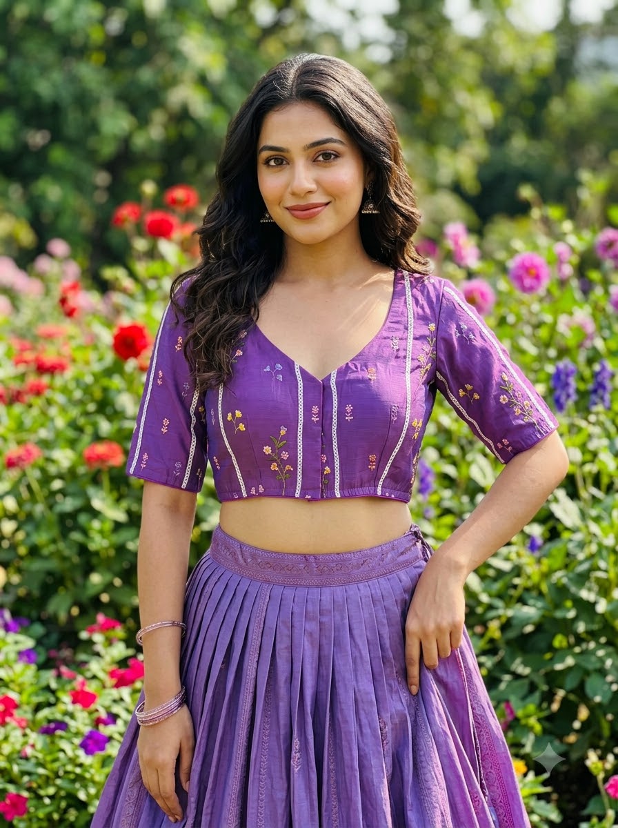 Eden Blossom Chanderi Silk Embroidered Blouse