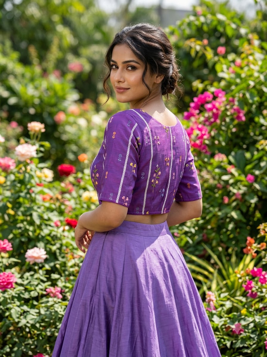 Eden Blossom Chanderi Silk Embroidered Blouse