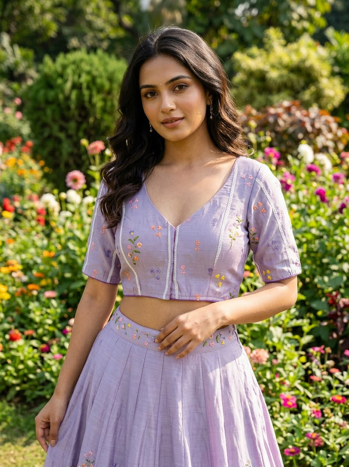 Eden Blossom Chanderi Silk Embroidered Blouse