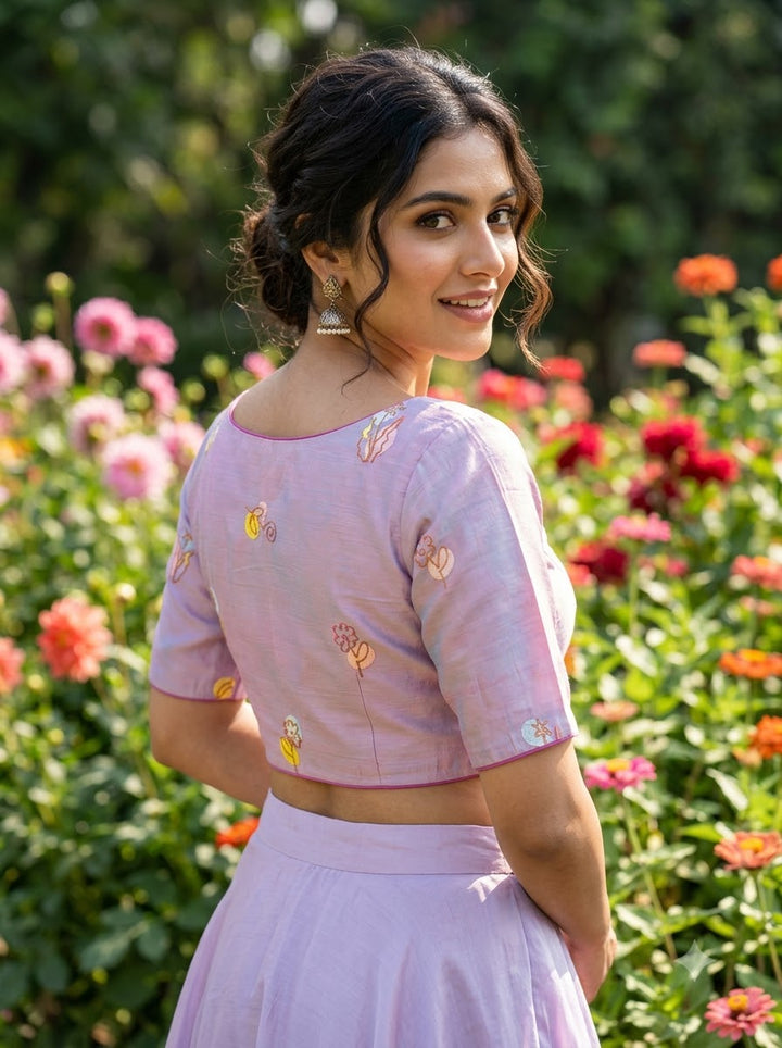 Behind Every Smile Chanderi Silk Embroidered Blouse