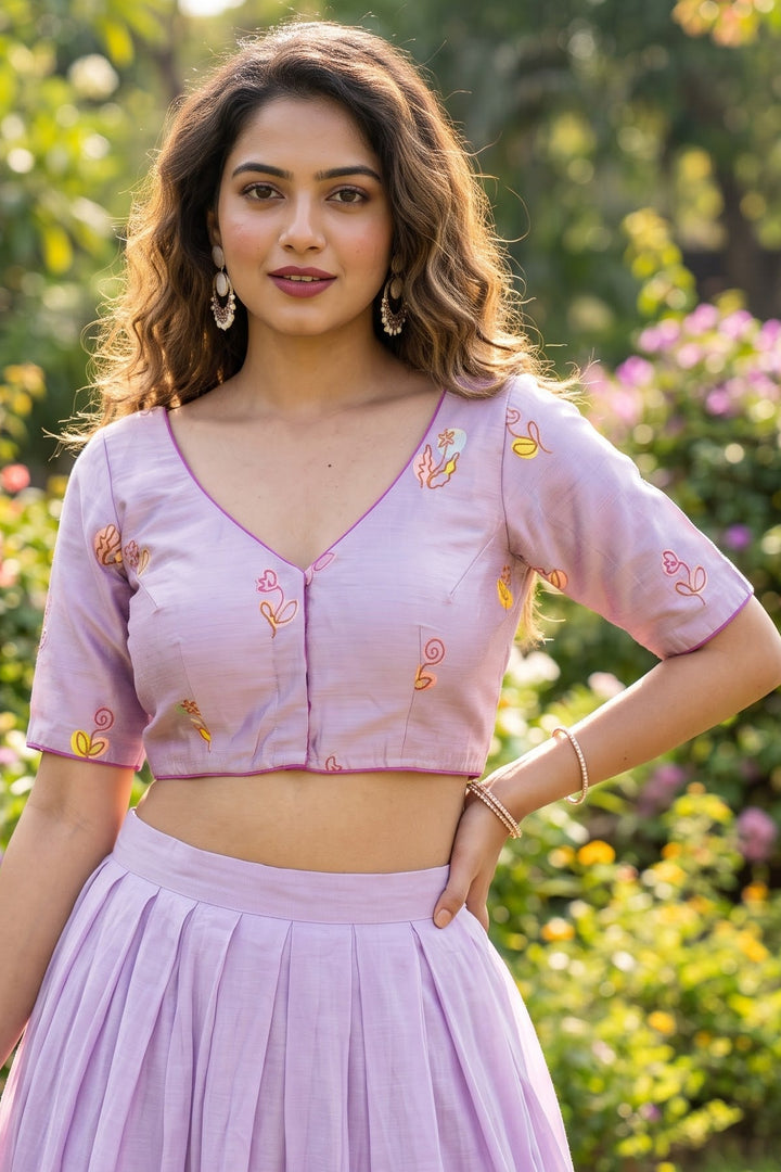 Behind Every Smile Chanderi Silk Embroidered Blouse