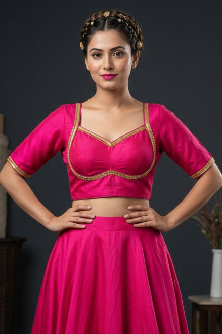 Royal Bloom- Vichitra Silk Blouse