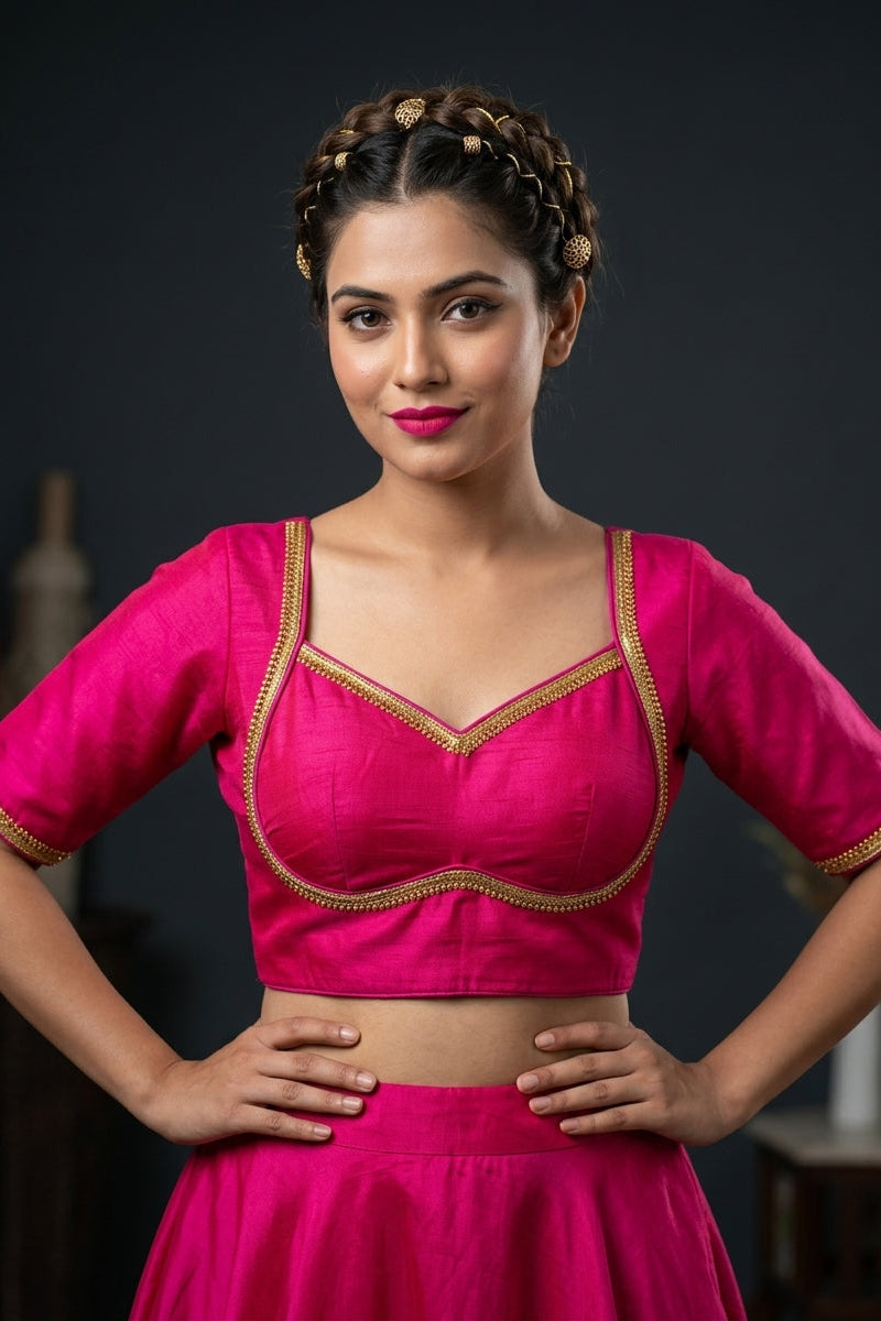 Royal Bloom- Vichitra Silk Blouse