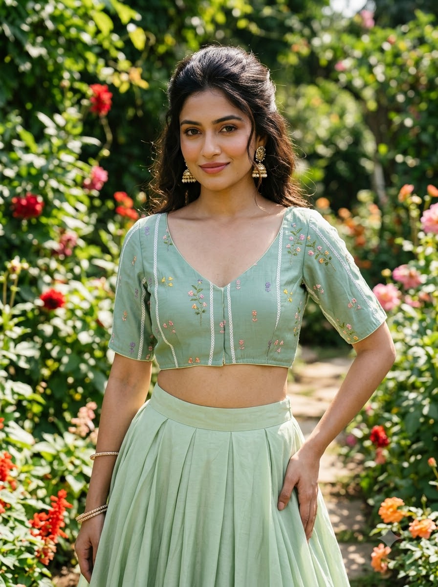 Eden Blossom Chanderi Silk Embroidered Blouse