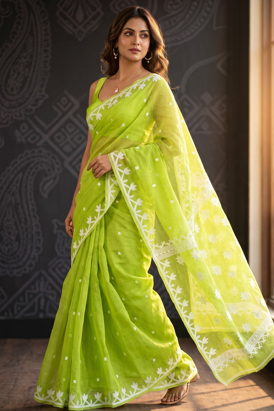 Uro Chithi Dhakai Jamdani Saree