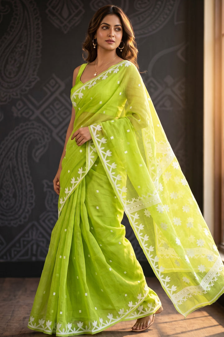 Uro Chithi Dhakai Jamdani Saree