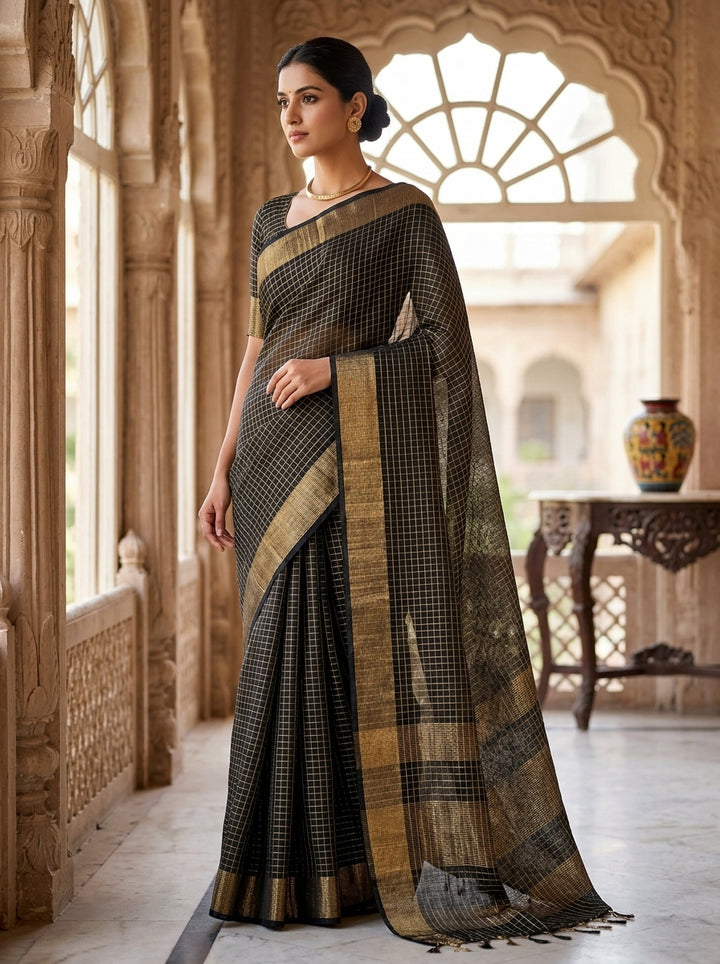 Kahaani Pure Handwoven Linen Saree