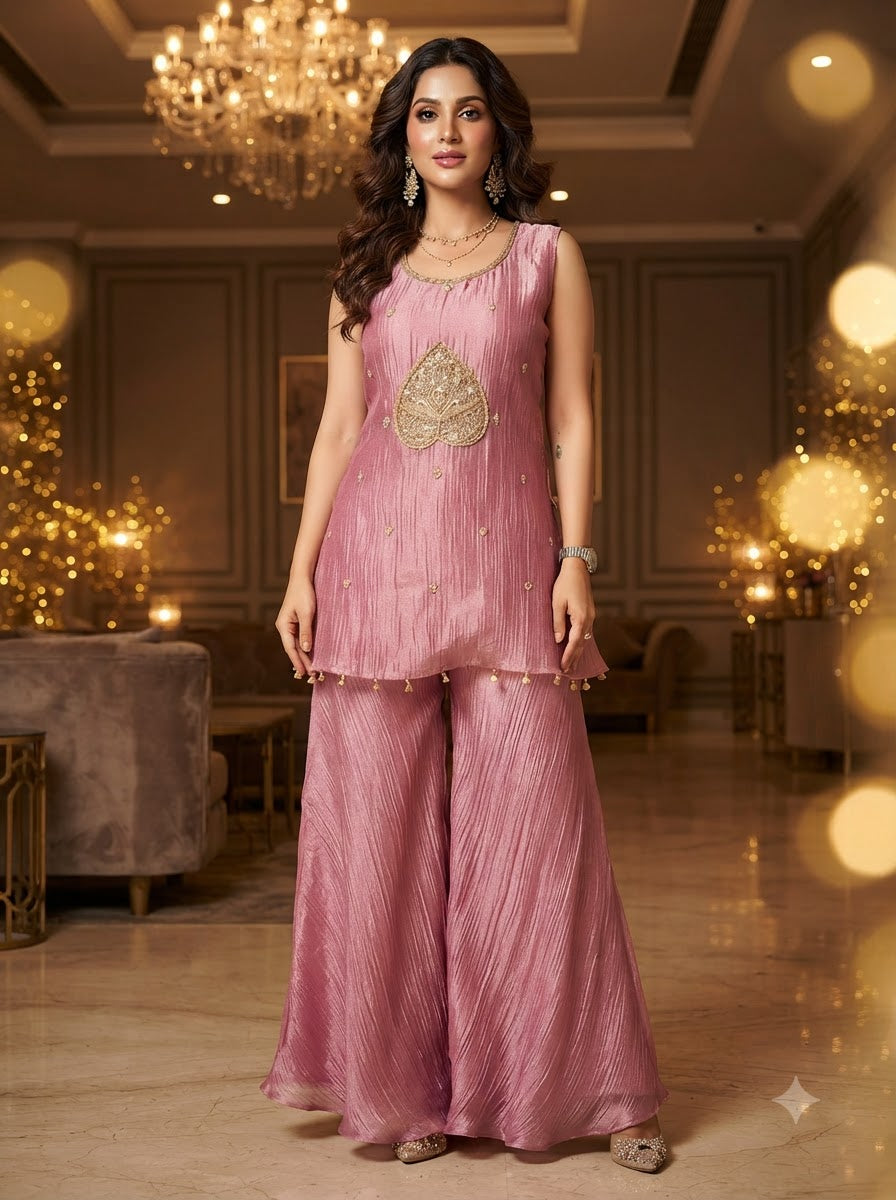 Starlit Charm Salsa Silk Co-ord Set