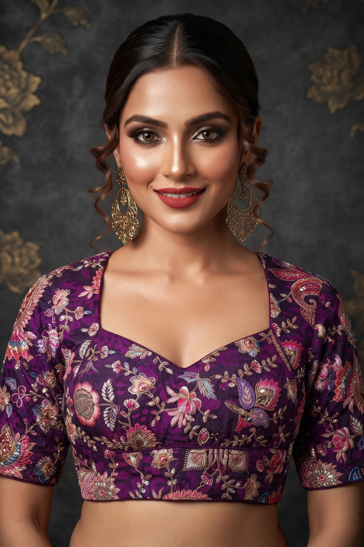 Own The Crown – Designer Zari & Sequins Crepe Blouse